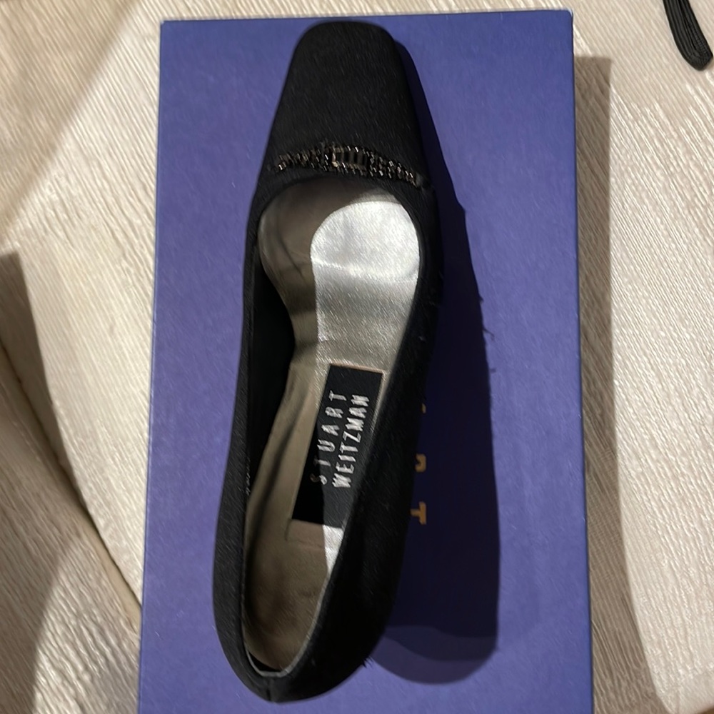 Stuart Weitzman Black Peau Du Soie 2 1/2” Heel